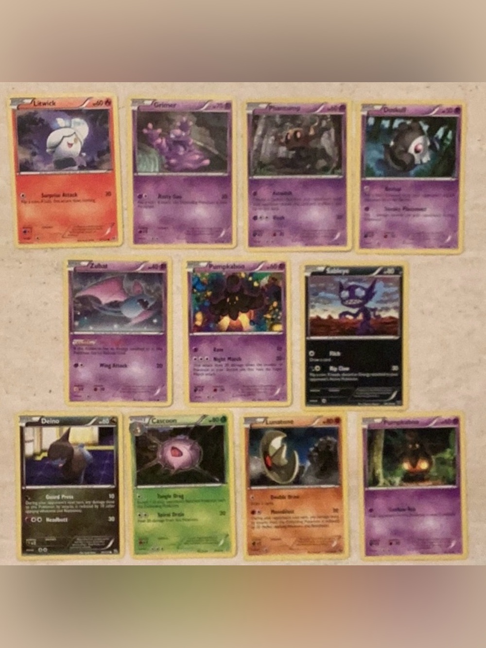 2012 Halloween Pokemon Cards 2014 Lot Of 11 Card Set Zubat Pumpkin Vintage